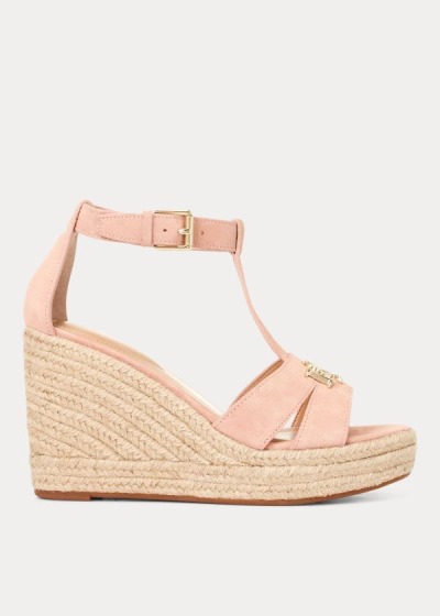 Sandalias Ralph Lauren Mujer Rosas / Beige - Hale Suede - IQHOU5417